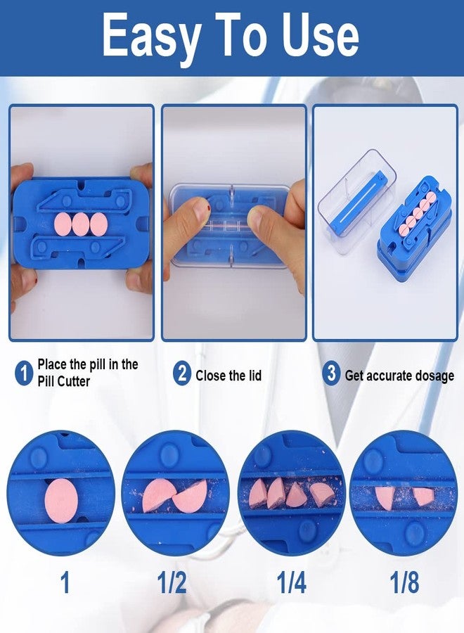 Abnaok Pill Cutter, Pill Splitters for Multiple Big/Small Pills, Cut for Splitting and Quartering Round or Oblong Pills - Image 4